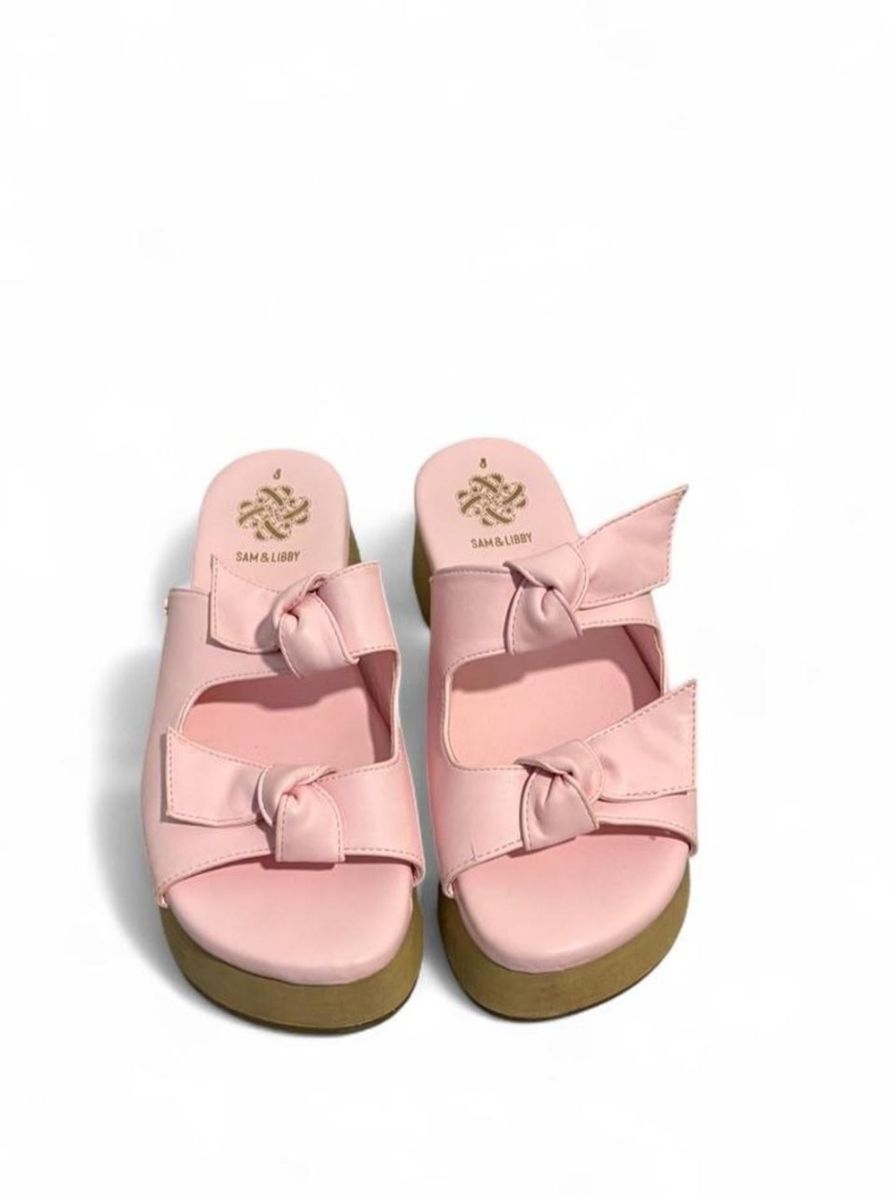 Sam & Libby Blush Pink Knot Slide Sandals
